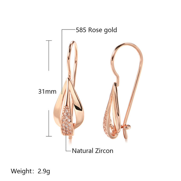 Fashion Personality Diamond Rose Gold Earrings