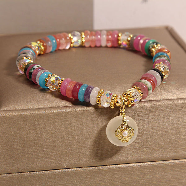 Safety Buckle Pendant Crystal Bracelet