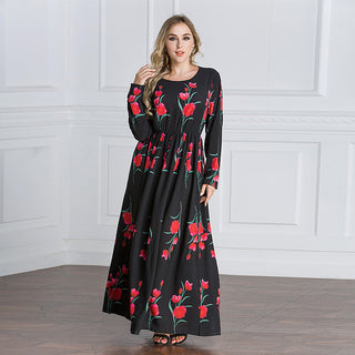 Rose Print Robe Dubai Dress