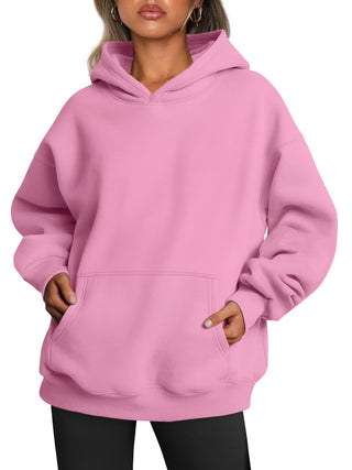 Buy pink Women&#39;s Fleece Loose Sweatshirts With Pocket Long Sleeve Pullover Hoodies