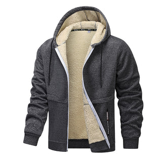 Buy dark-gray Men's Fashion Lambswool Thickened Coat Sweatshirt