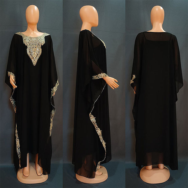 Women's Dress Embroidered Lace Muslim Robe