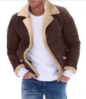 Men's Fur Integrated Fleece-lined Padded Jacket