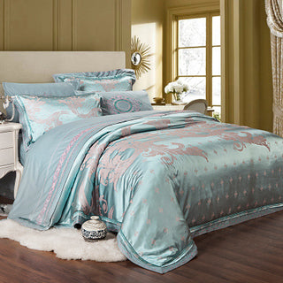 Buy blue Four-piece Bed Full Cotton 1.5m1.8m Linen And Duvet Cover