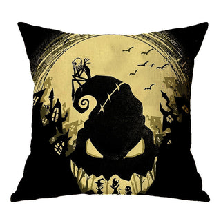 Buy a02 Linen Skull Halloween Pillow Cover