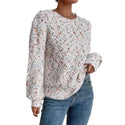 Autumn And Winter Round Neck Pullover Long Sleeve Knitted Top