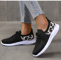 Women Leopard Print Lace-up Sneakers