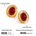 Fashion Stainless Steel Agate Resin Epoxy Earrings