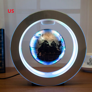 Buy black-english-us Round LED World Map Floating Globe Magnetic Levitation Light Anti Gravity Magic