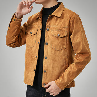 Men's Casual Suede Brushed Fabric Jacket