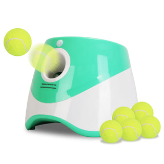 Buy green 1Pc Automatic Dog Ball Launcher Included 6 Tennis Balls Dog With 3 Adjustable Launch Distance Interactive Ball Thrower Fetch Machine For Small Medium Dogs