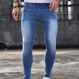 Buy light-blue Men&#39;s Fashion Casual Stretch Skinny Jeans