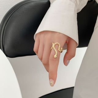 Buy sr03-gold Gold Silver Punk Winding Snake Ring Index Finger Ring