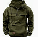 Men's Zip-up Hoodies Sweatshirt With Drawstring And Pocket Design