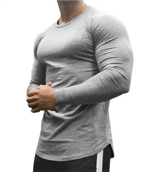 Buy a-grey Men&#39;s Long Sleeve Gym T Shirt