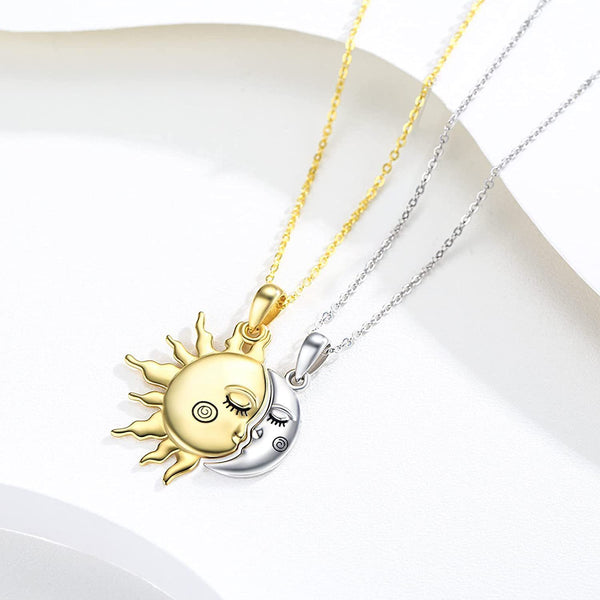 18K Golden Magnetic Sun Star Necklace Fashion Personality Couple Pendant Necklace Valentine's Day Gift