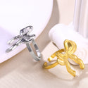 New 18K Gold Stainless Steel Bow Ring