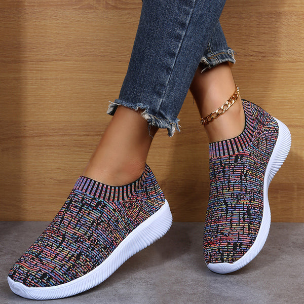 Women's Stripe Knit Sock Shoes