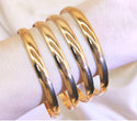 Bridal 24k Gold Plated Bracelet Ornament Women's Wedding Bell Leaf Pendant Bangle Jewelry