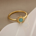 European And American Opening Adjustable Sun Opal Female Ring