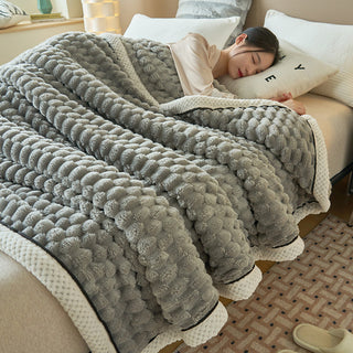 Buy gentleman-gray Doudou Velvet Blanket Double-layer Thickened Nap Blanket