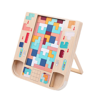 Buy multifunctional Early Education Children Education Puzzle Wooden Three-dimensional Puzzle Toy