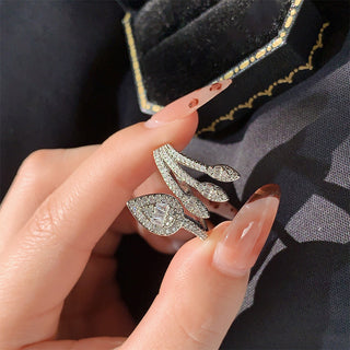 Buy kyra02034 Creative Leaves Zircon Ring Fashion