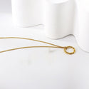 Women's Fashionable Exquisite Non-fading Openwork Circle Gold Simple Twist Necklace