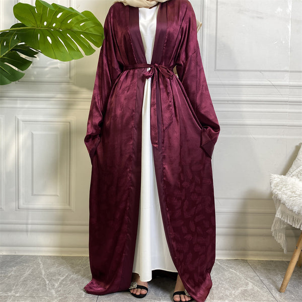 Fashion Printed Satin Cardigan Robe