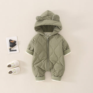 Buy light-green Baby Autumn And Winter Rompers Thermal Clothes