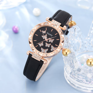 Buy black Women&#39;s Fashion Simple Butterfly Digital Belt Watch