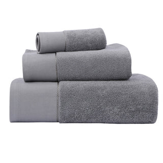 Buy grey Three Piece Water Absorbing Cotton Towel Set