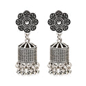 Retro Ethnic Style Cylindrical Earrings Indian Bell Tassel Pendant