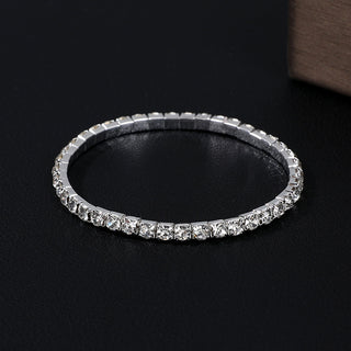 Buy silver Women&#39;s Full Diamond Single Row All-match Bracelet