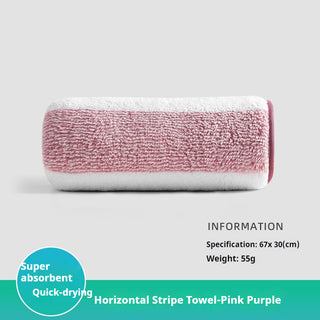 Buy striped-pink Towel Coral Fleece Household Face Towel