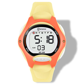 Buy yellow-waterproof Electronic Watch Girls&#39; Sports Waterproof Luminous Alarm Clock Exam