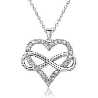 Buy silver Unlimited Love Necklace Women Wrapped Love Valentine&#39;s Day Gifts All Match High-grade Can Not Be Dropped Collarbone Chain