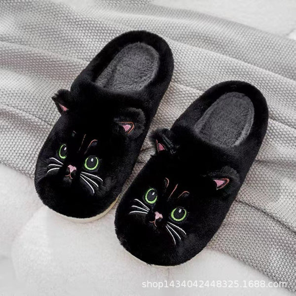 Unisex Kitty Cartoon Cotton Slippers
