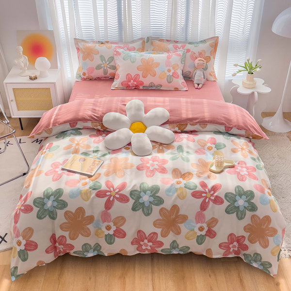 Cotton Thickened Four-piece Dormitory Bed Sheet And Quilt Cover