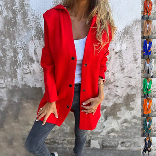 Women's Single-Breasted Cardigan Fashion Loose Solid Color Jacket