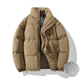 Buy 1266-khaki Couple Down Graphene Warm Quilted Jacket Loose Cotton-padded Jacket Tide