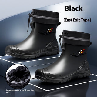 Buy black-waterproof-mouth Non-slip Wear-resistant Outdoor Trendy Rain Shoes