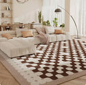 Living Room Carpet Checkerboard Bedroom Floor Cushion Sofa Coffee Table Blanket Dirt Resistant