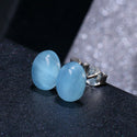 Women's Natural Aquamarine Matching Ear Studs