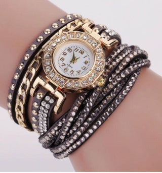 Buy grey Fashion Ladies Twist Braided Quartz Watch