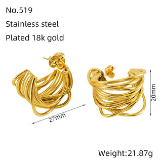 Buy zxg519-gold Gold Earrings Simple Fashion Design