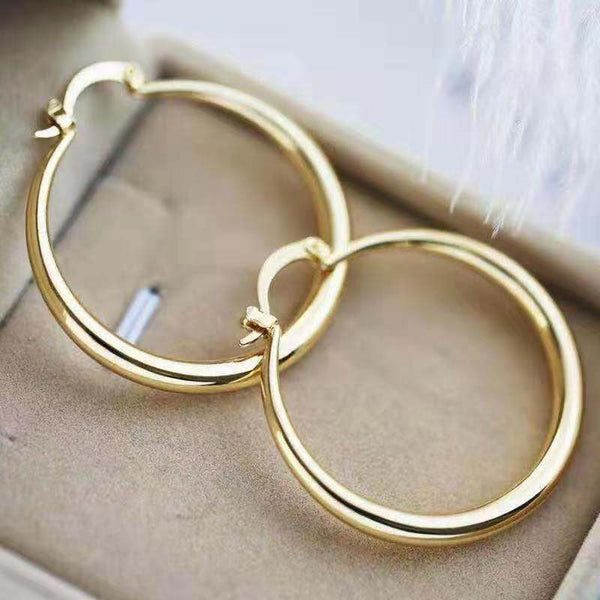 High Profile Fashion Simple Glossy Big Circle Earrings