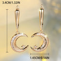 Champagne Gold Star And Moon Earrings Design Sense