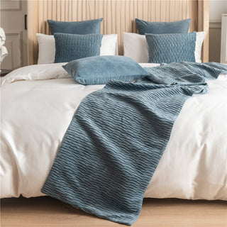 Buy haze-blue Cotton And Linen Household Bed Flag Bed Towel