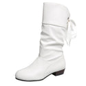 Low Heel Round Head Slingback Mid-calf Boots